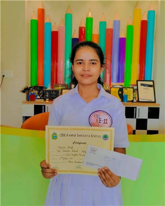 Ojaswii Singh of Grade VIII participated in KSS Inter School English Elocution Competition where she was awarded a cash prize of Rs.1100 for her excellent rhetoric.
