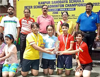 The badminton exponents of The Chintels School Kalyanpur reigned the court by clinching the coveted winners trophy at the KSS Interschool Badminton Championship (Junior & Senior, Boys and Girls).