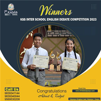 In the rapidly changing globalised world, it is imperative to gain exceptional 21st century skills and chisel them constantly.  It is the incandescent knowledge and awareness that develops confidence in students and builds their personality.  Our enthusiastic orators Advait Srivastava and Rabjot Kaur bagged the 1st position (for the motion) and 2nd position (against the motion) respectively in the KSS Inter-School English Debate Competition.
