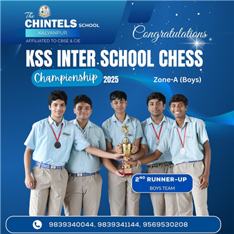 Congrats to the chess squad! 🏆💡 The Chintels School boys team killed it at the KSS Inter-School Chess Championship 2025 Zone-A, snagging 2nd runner-up! 🥉🔥 Shoutout to these brainiacs for showin’ off their strategic skills! 🤯 #ChintelsSchool #ChessChamps #KSSChampionship