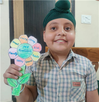 Children wrote their qualities on petals@ Life Skills